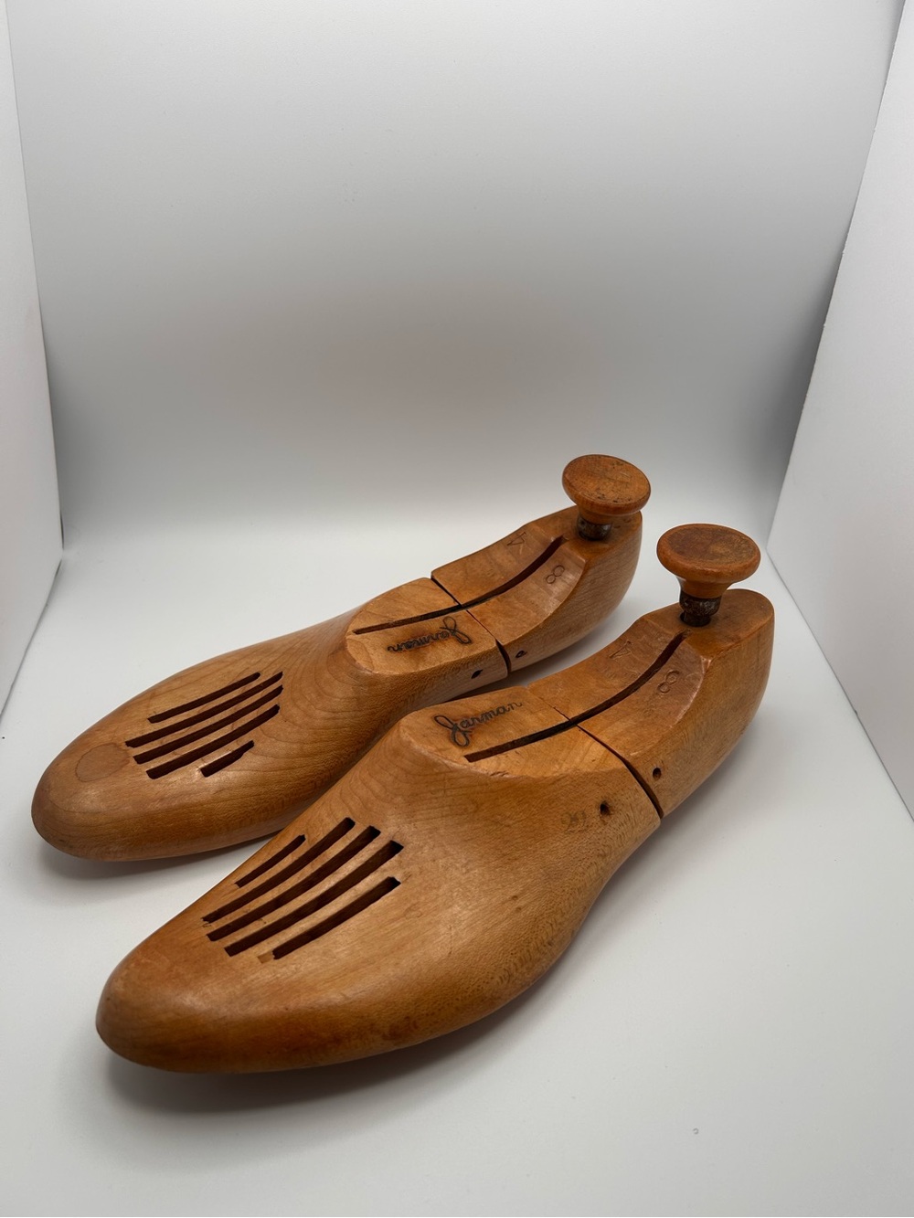 Vintage Jarmin Wooden Shoe Trees - Men’s Brown Shoe Stretchers size 8 - Picture 5 of 9